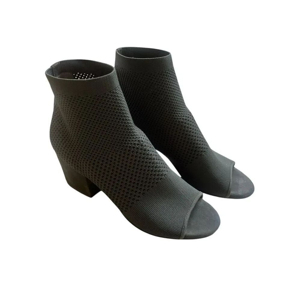 Eileen Fisher Croft open toe mesh bootie gray Sz 9.5